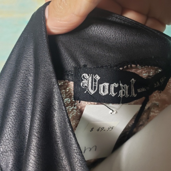 VOCAL Bomber Biker Jacket Bling Skull & Cross M - Picture 6 of 8